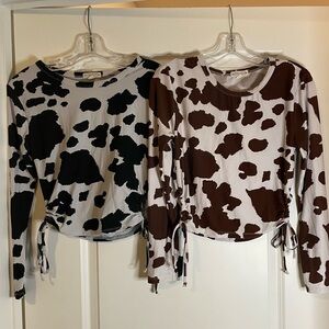 2 for 1 cow print tops girl size M